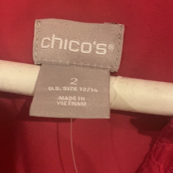 Chico's Pink Heart Fil-Coupe Sheer Button Down Blouse NWT Chicos Size 2 (Large) - Picture 7 of 12